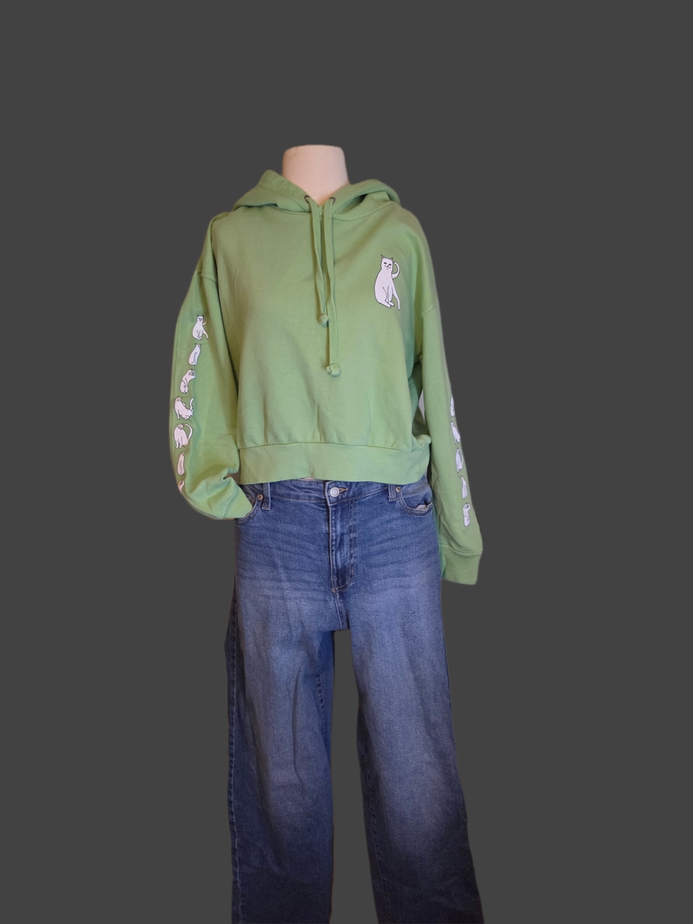 Ripndip Light Green Cropped Cat Hoodie